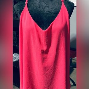 Hot pink layered sheer blouse